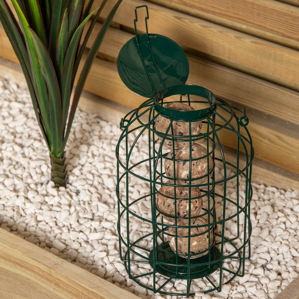 image 1 of Pack of 4 Wild Bird Fat Ball Feeder with Squirrel Guard