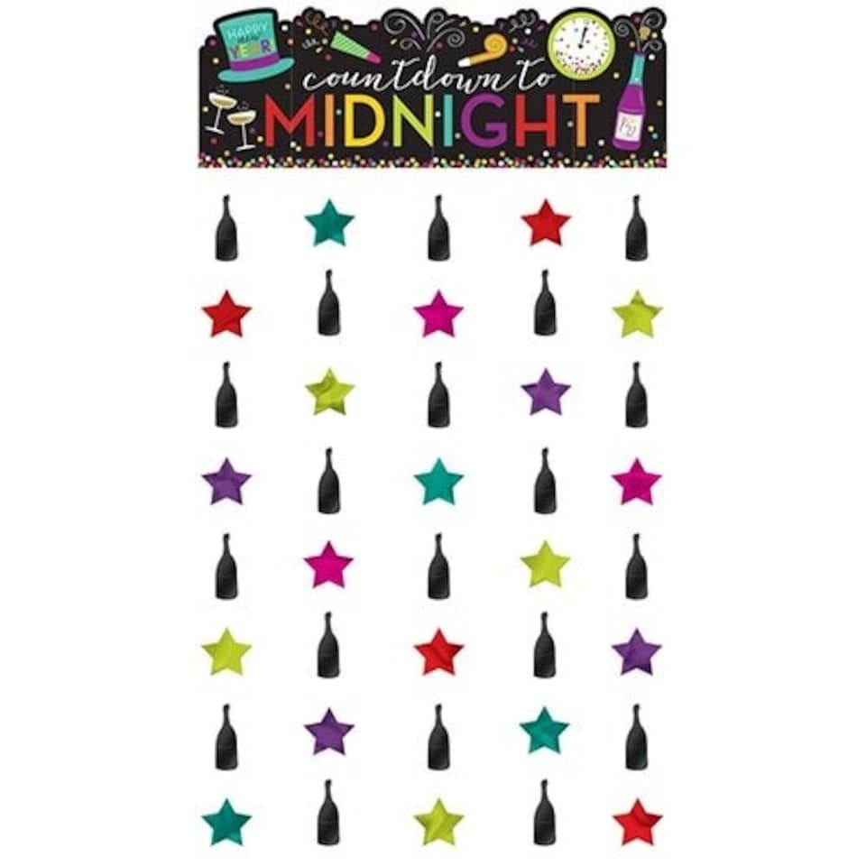 Countdown to Midnight New Year Door Curtain 200cm
