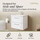 image 2 of Wall Hung 2 Drawers Vanity Unit - Mid-Edge Basin 600mm, Satin White | White | Satin White | 390 x 610 x 540mm