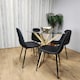image 10 of Forest Round Glass Table + 4 Black gem Black