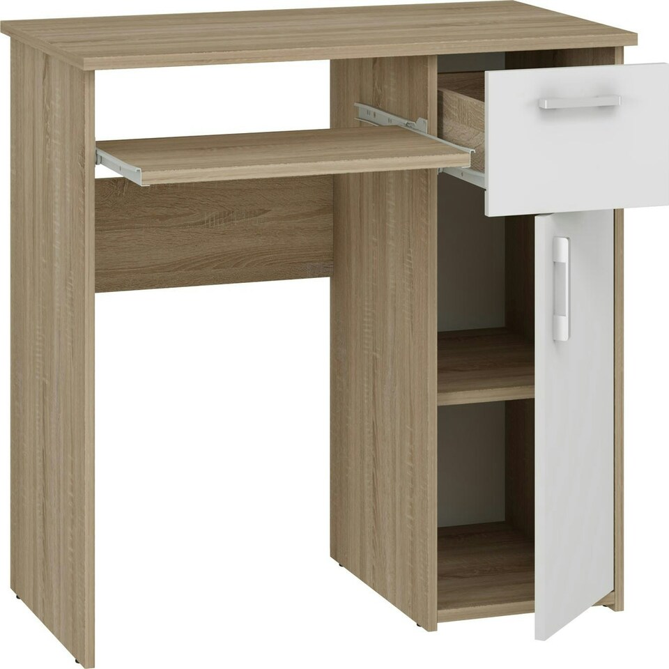 image 1 of Computer Desk Maja Sonoma Oak White (1 box) White