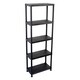 image 2 of 5 Tier Black Plastic Heavy Duty Shelving Racking Storage Unit