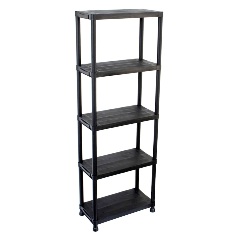 image 1 of 5 Tier Black Plastic Heavy Duty Shelving Racking Storage Unit