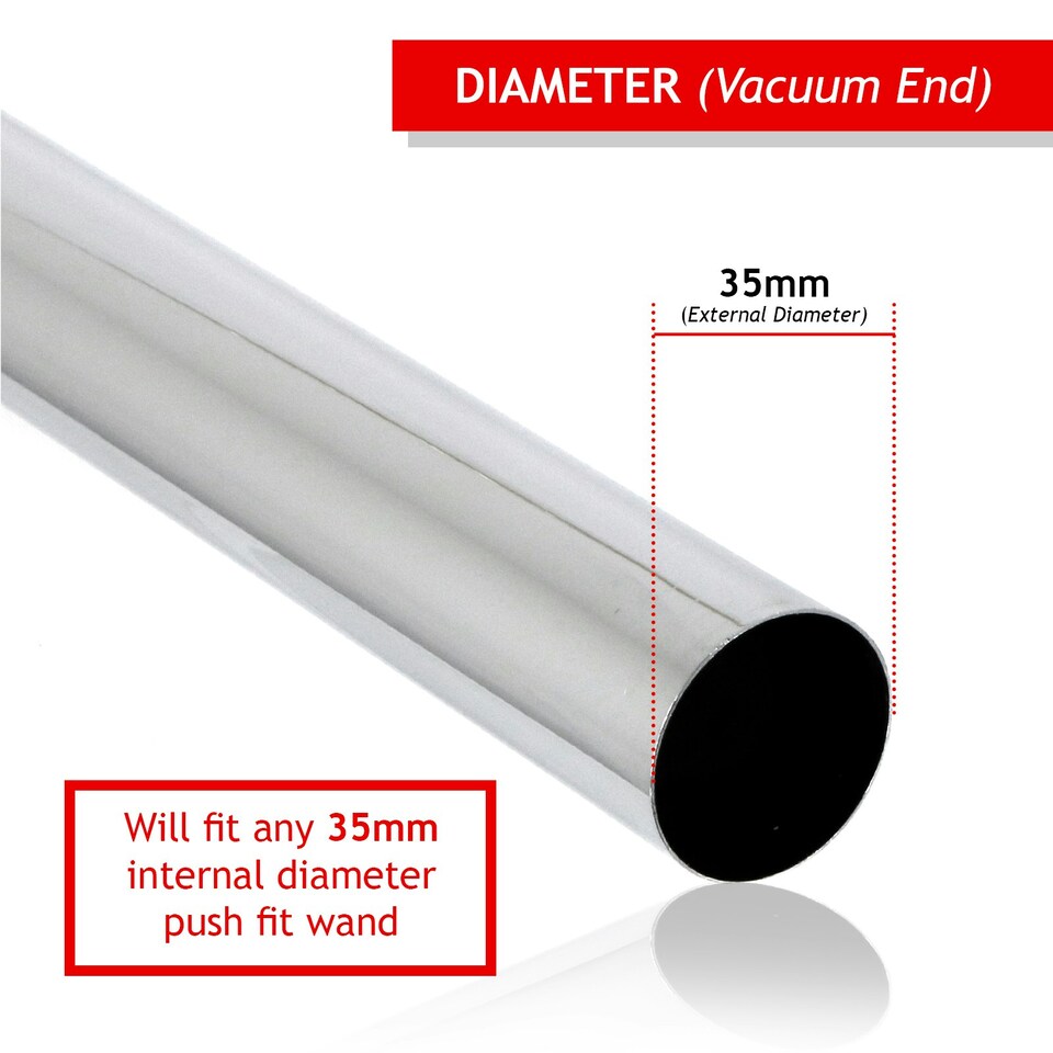 image 1 of SPARES2GO Adjustable Telescopic Rod Pipe Compatible with MacAllister MWDV-16 16L MWDV-20 20L Vacuum Cleaner (35mm) Silver
