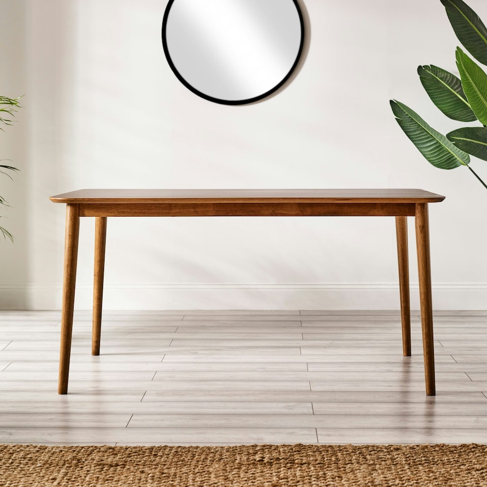 image 1 of Furniturebox Lynton Large Walnut Effect Solid Wood Dining Table