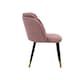 image 3 of Set of 2 Milano Velvet Dining Chairs with Stylish Ribbed Back Design, Black Metal Legs with Silver Tips | Pink | Gold End Tips