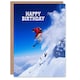 image 1 of Happy Birthday Skier Ski Jump Snow Sport Photo Birthday Card