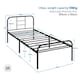 image 3 of Yaheetech Romantic 3ft Single Metal-Framed Bed with High Headboard Black