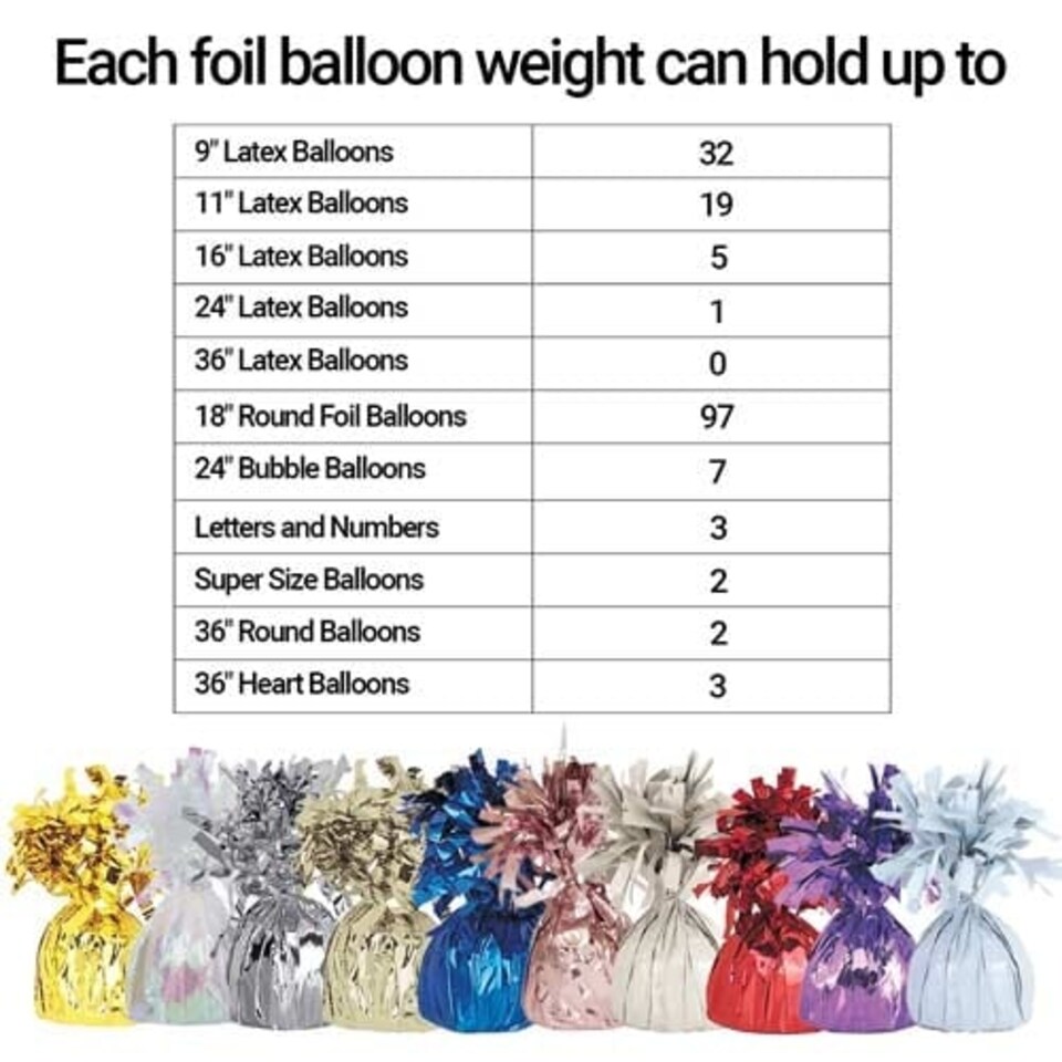 image 1 of Matte Silver Foil Balloon Weights 180g - Pack of 6 | Silver