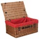 image 6 of 51cm Double Steamed Wicker Picnic Basket with Lining Black | Black | One Size