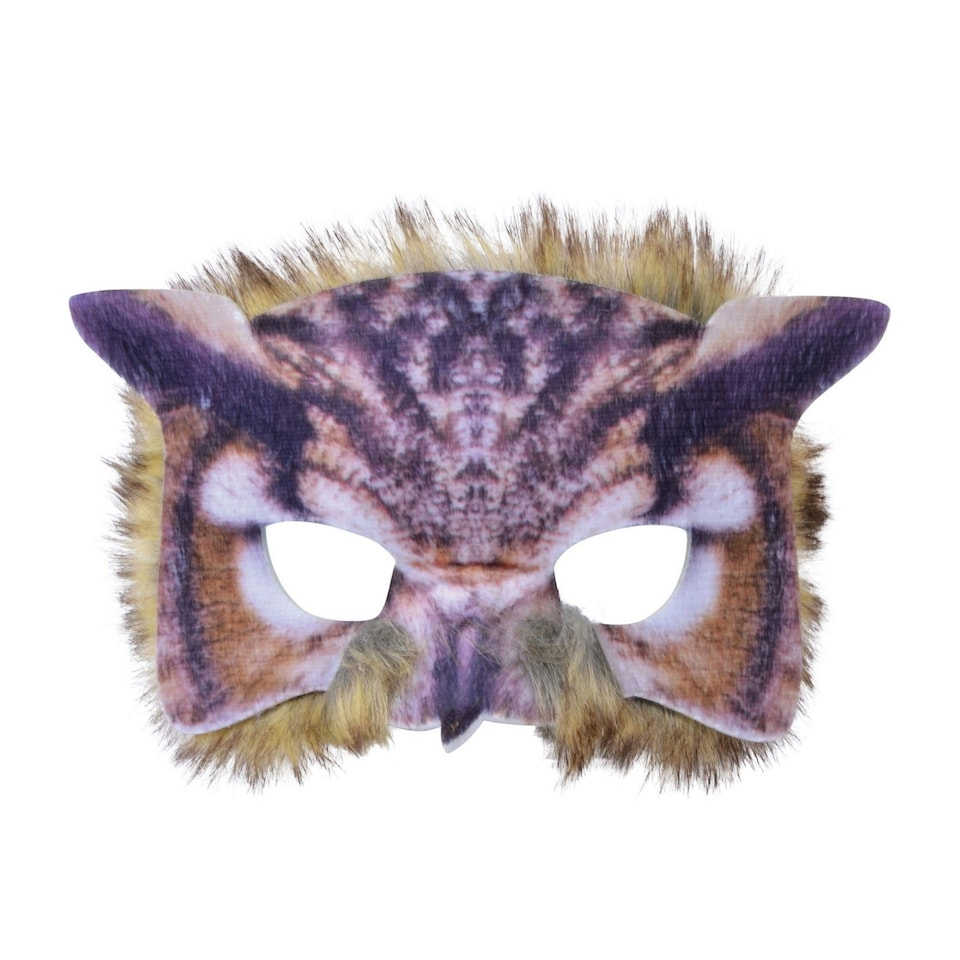 Bristol Novelty Unisex Faux Fur Owl Eye Mask - Brown - One Size One Size