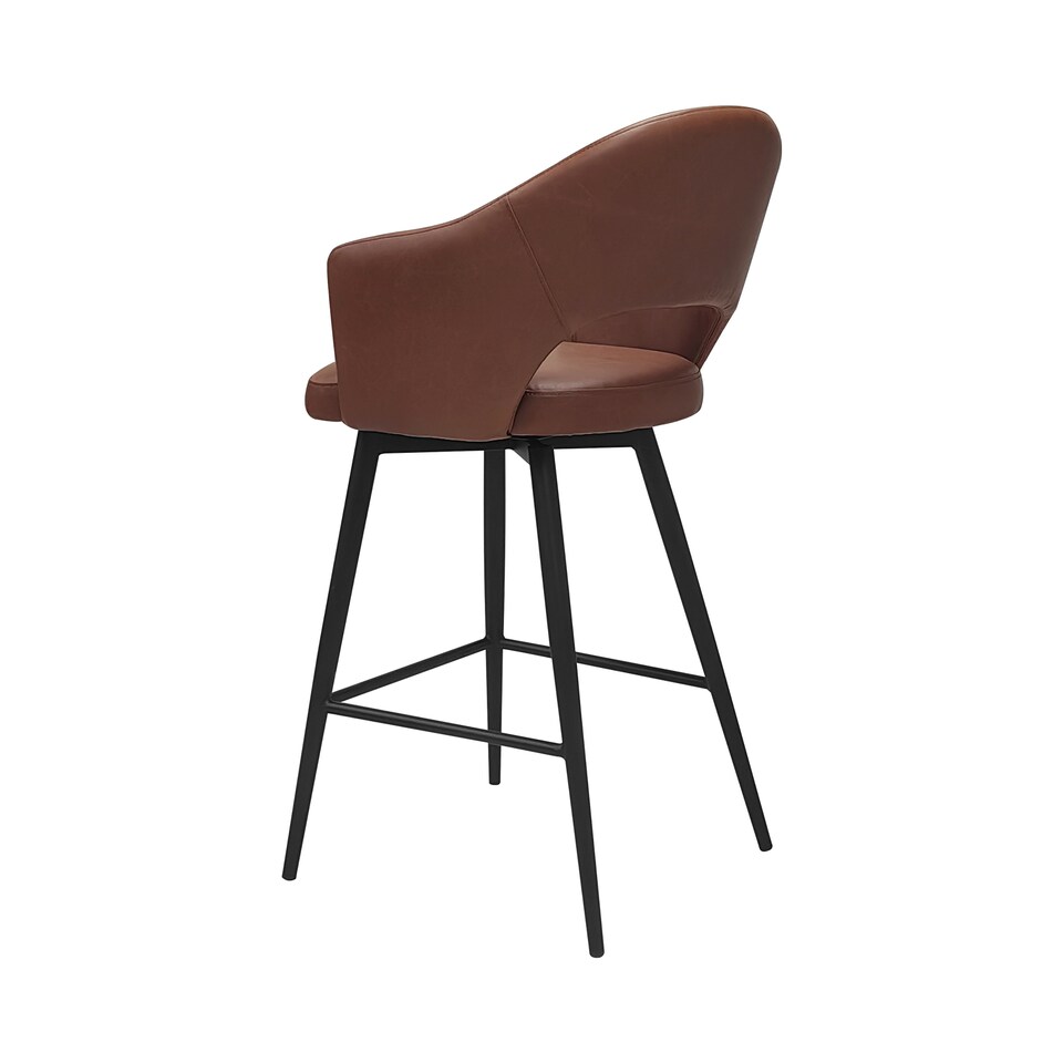 image 1 of Bentley Designs - Sterling - Swivel Barstool in Tan Faux Leather (Single)