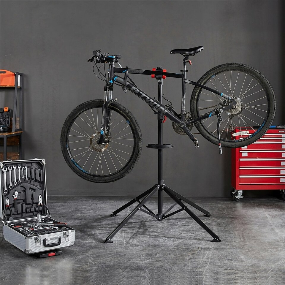 image 1 of Yaheetech Adjustable Bicycle Maintenance Stand with Multiple Quick Release Telescopic Arm