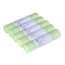The Caddy Company 7 Litre Tie Handle Compostable Food Waste Bin Bags - 5 Rolls