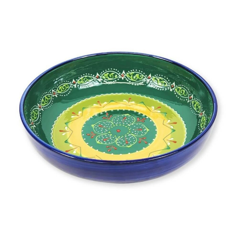 image 1 of Verano Spanish Ceramics Classic Spanish Large Bowl - 30cm Orange/Green Orange | Green