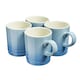 image 2 of Cooks Professional 4 Piece Mug Set |  Durable Dishwasher Safe Stoneware | 350ml | Blue | Blue | 4