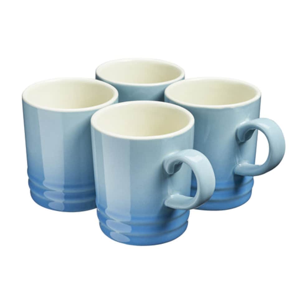 image 1 of Cooks Professional 4 Piece Mug Set |  Durable Dishwasher Safe Stoneware | 350ml | Blue | Blue | 4