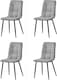 image 1 of MCC Direct Henri Faux Suede Leather Dining Chairs Set of 4 Light Grey