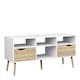 image 1 of Oslo TV Unit Wide 2 Drawers 4 Shelves in White and Oak
