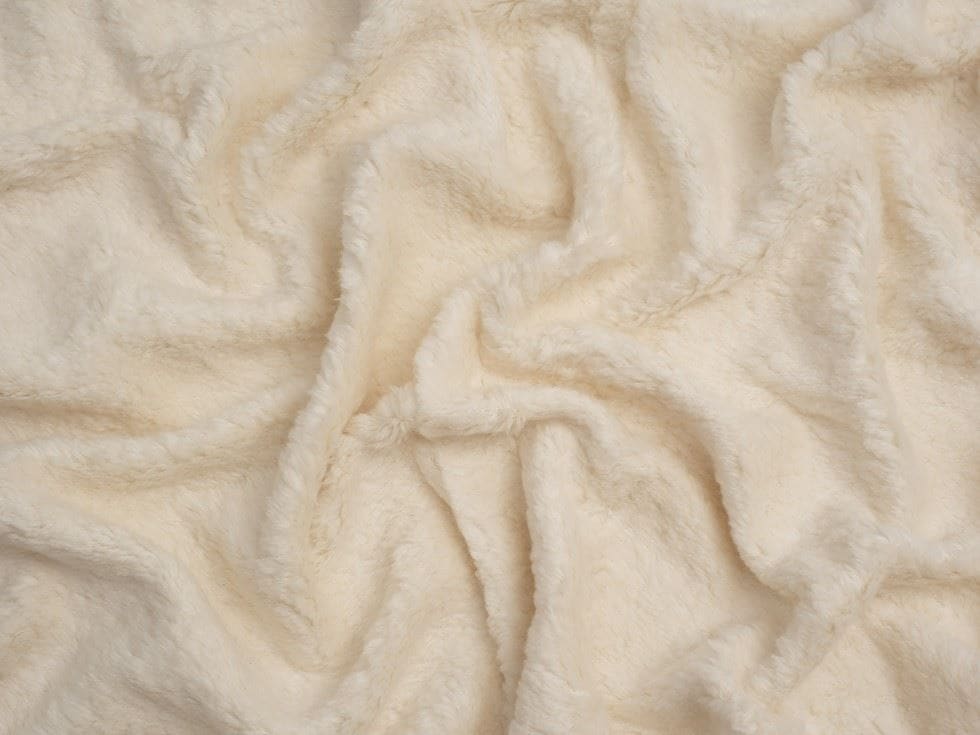 Minerva Core Range Cream Cotton Sherpa Fleece Fur Fabric for Dressmaking, Toy Making, 150cm / 59" Wide - per metre