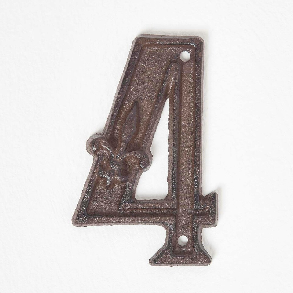 image 1 of Homescapes Cast Iron House number, 4