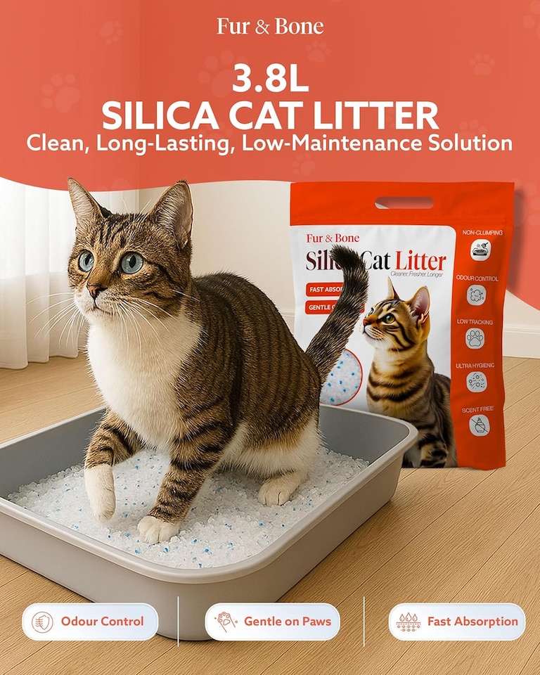 image 1 of Fur & Bone 3.8L Silica Cat Litter Crystals Low Dust