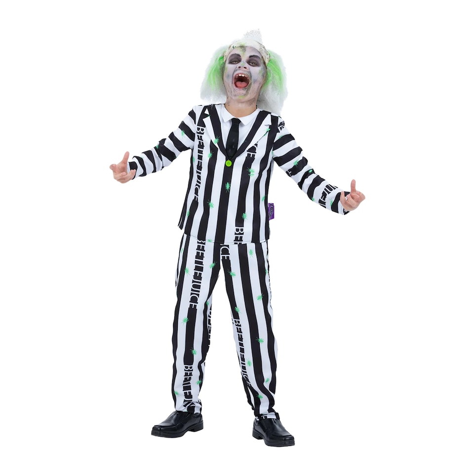 image 1 of Beetlejuice Childrens/Kids Costume | Black | Black/White | 1-2 years | 1