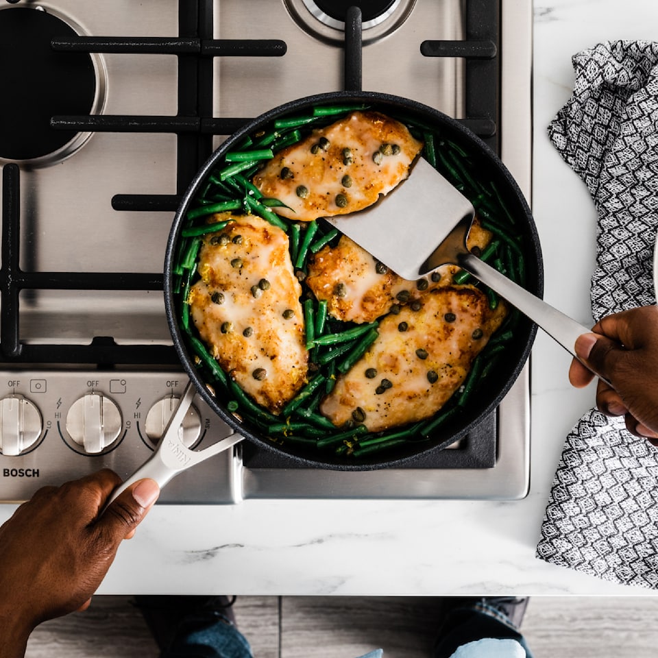 image 1 of Ninja C60126UK ZEROSTICK Stainless Steel 26cm Sauté Pan with Lid