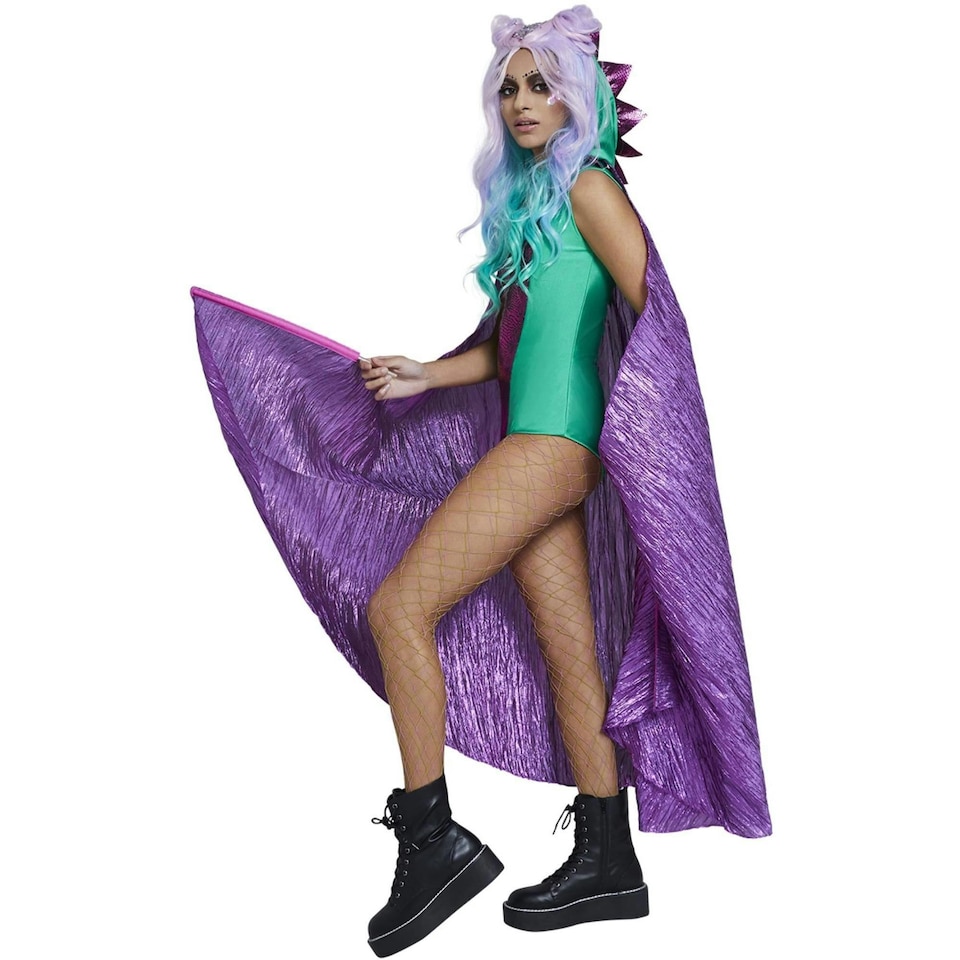 image 1 of Fever Womens/Ladies Dragon Costume Set - Green/Purple - L L