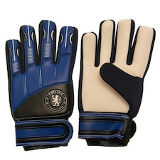 Chelsea FC Childrens/Kids Goalkeeper Gloves - Black/Blue - 79mm - 86mm