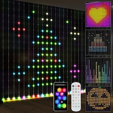 HOMCOM Smart LED Curtain Lights, Dynamic DIY Fairy Lights, 3x3(m)