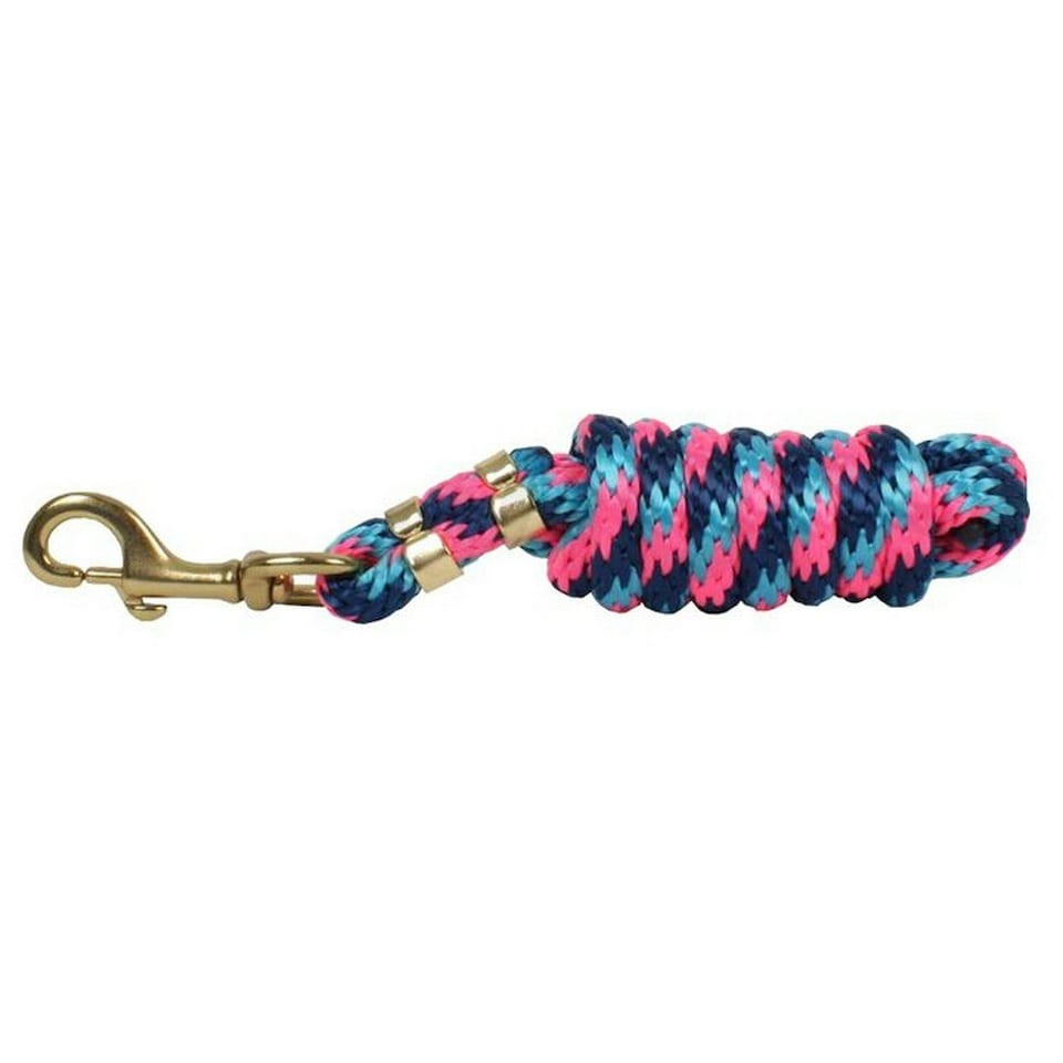 image 1 of Shires Topaz Horse Lead Rope - Pink/Turquoise/Navy - 1.8m
