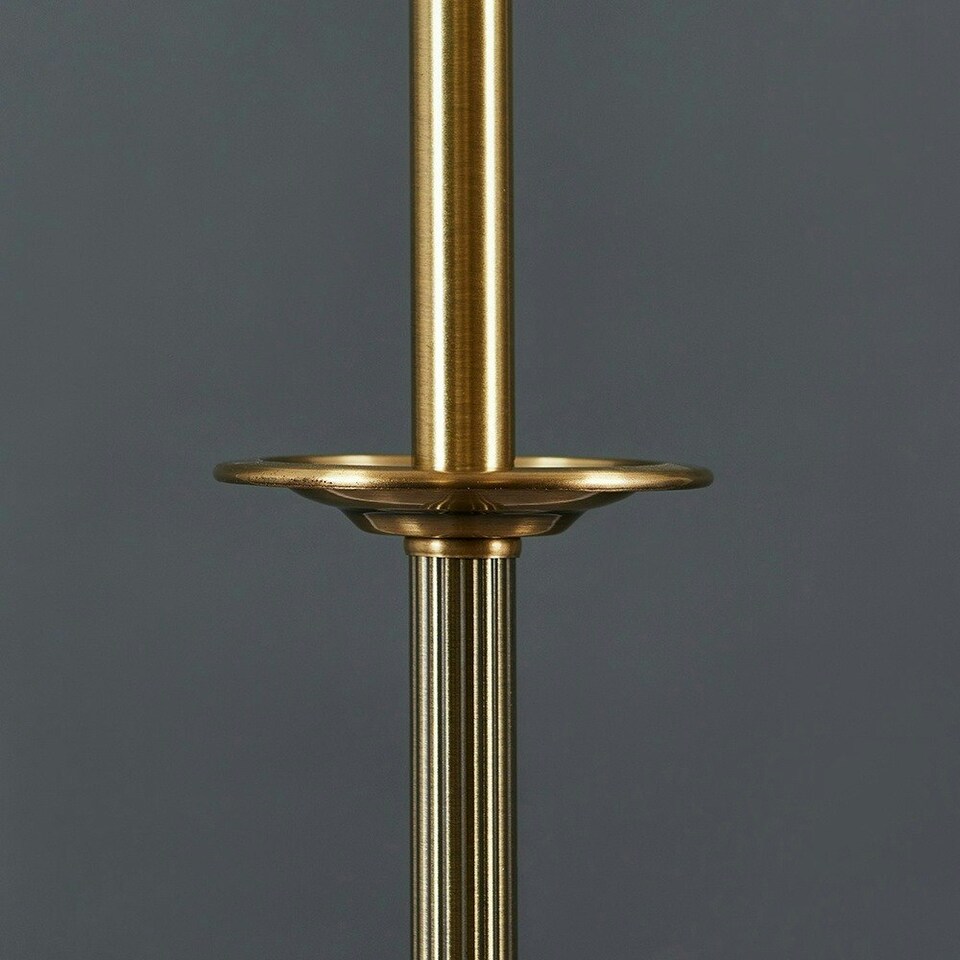 image 1 of ValueLights Antique Brass Traditional Floor Lamp Base