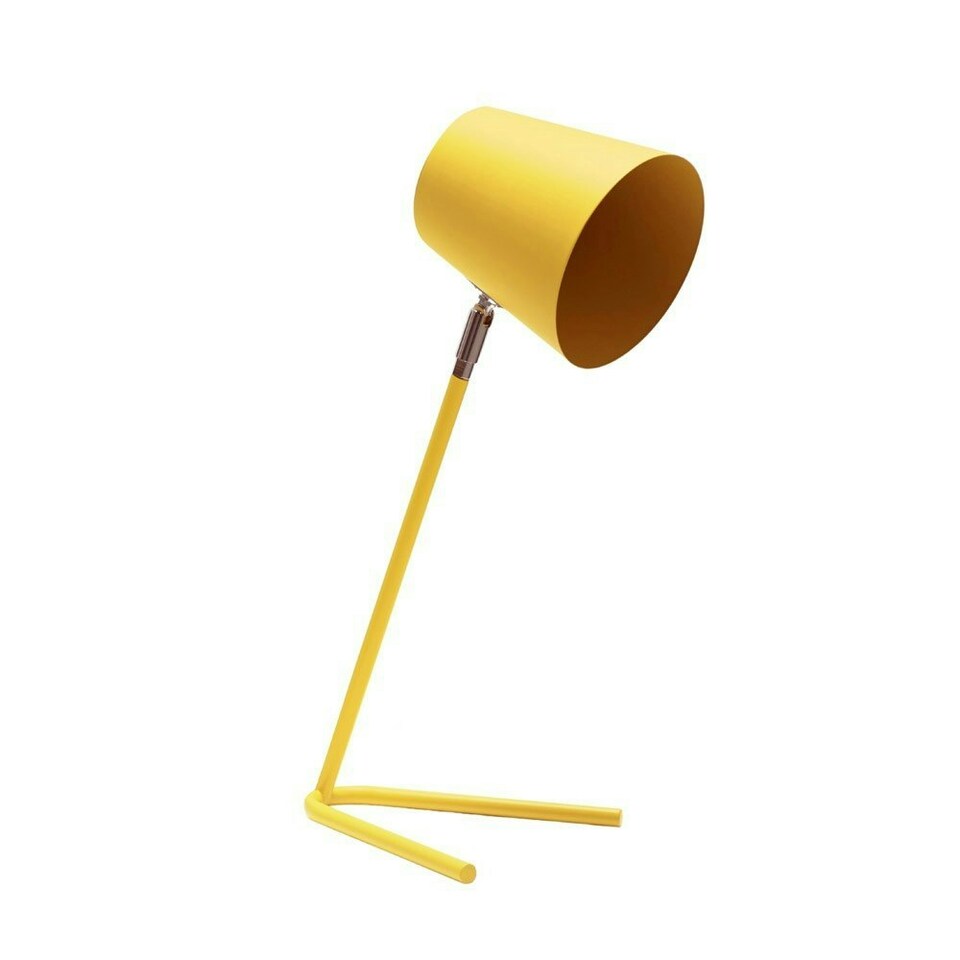 image 1 of ValueLights Lark Mustard Yellow Metal Task Reading Compact Desk Table Lamp with LED Bulb Yellow