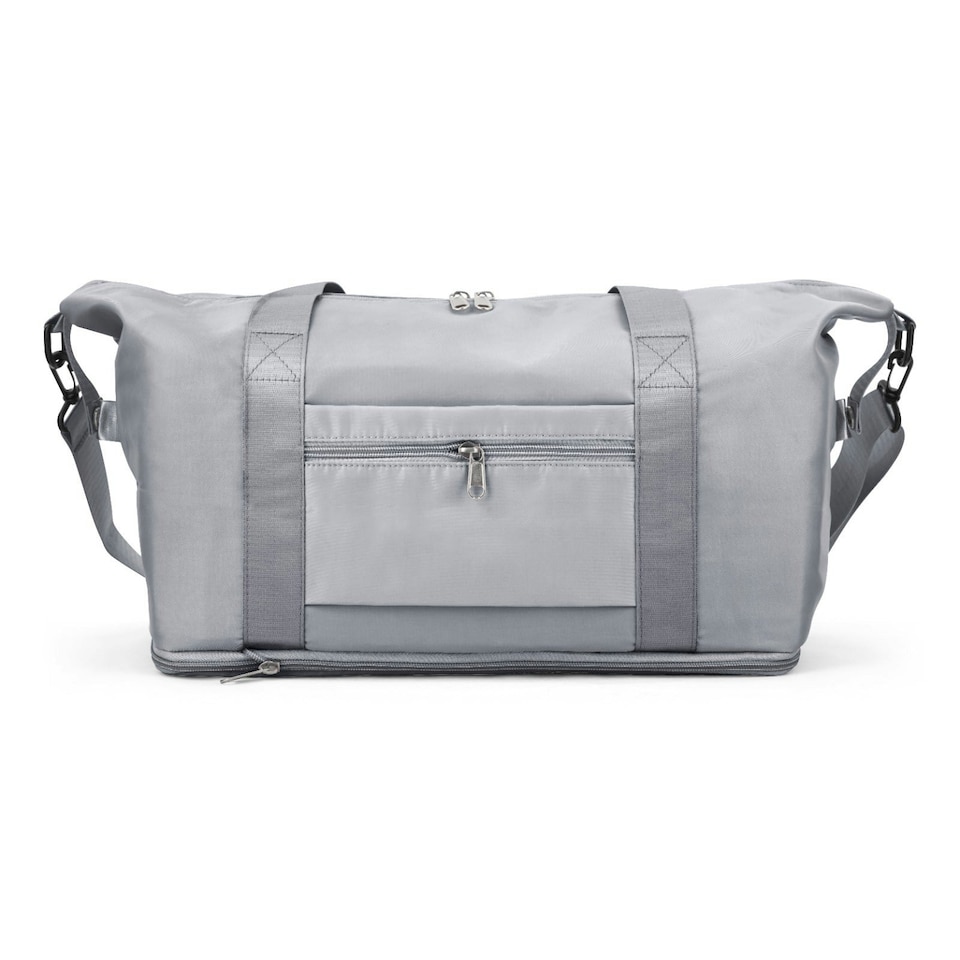 image 1 of Carry On Cabin Bag Underseat Folding Hand Luggage Ryanair Easyjet Travel Flight Grey