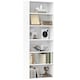 image 6 of HOMCOM 6 Tier Bookshelf, Freestanding Bookcase with Adjustable Shelves, White White