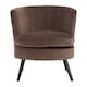image 1 of Interiors By Premier Versatile Round Grey Plush Armchair, Velvet Upholstered Dining Chair, Contemporary Chair For Diningroom Brown