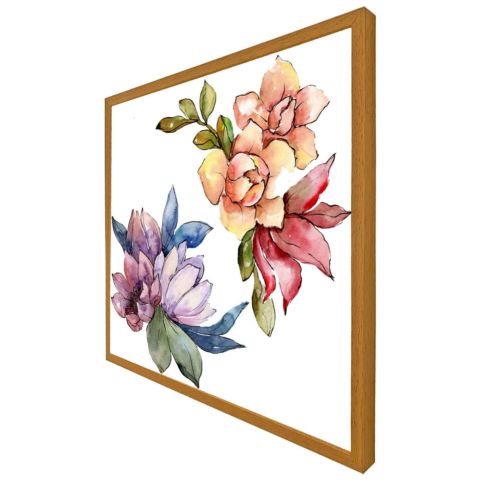 image 1 of Rainbow flowers (Picture Frame) Black | S