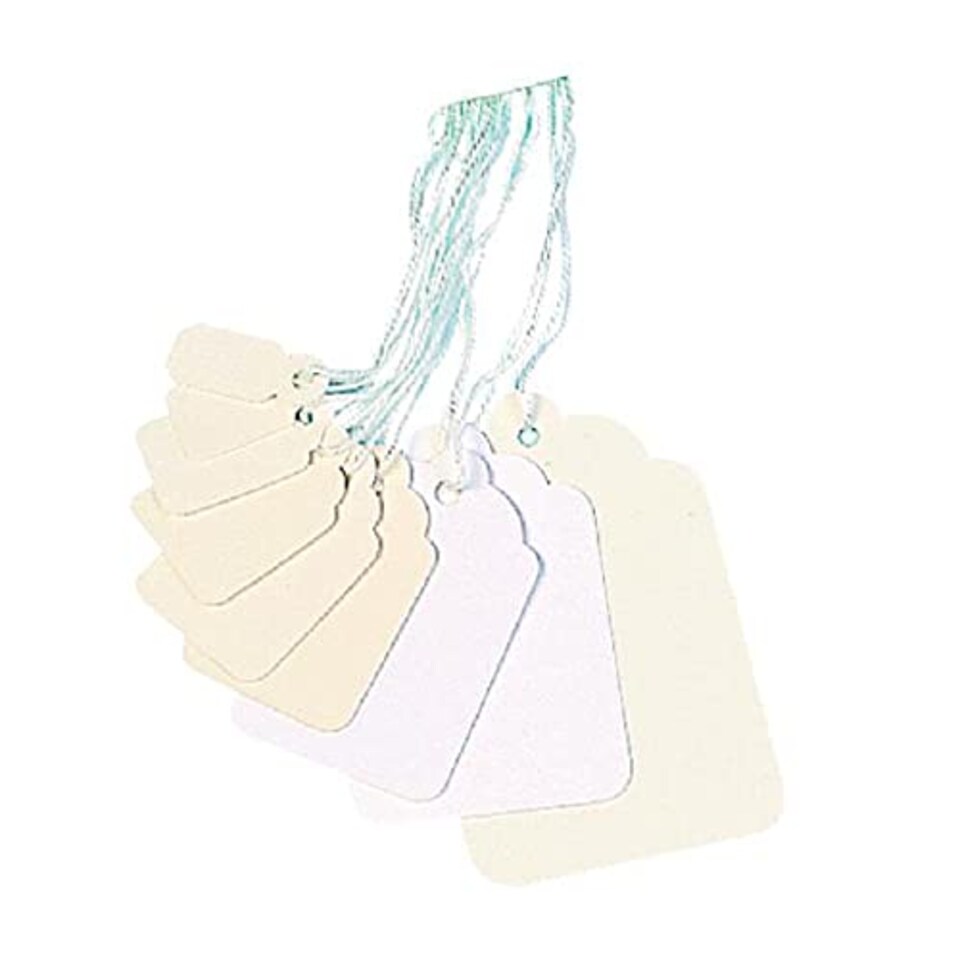 image 1 of Strung Ticket 21x13mm White (Pack of 1000) KF01615