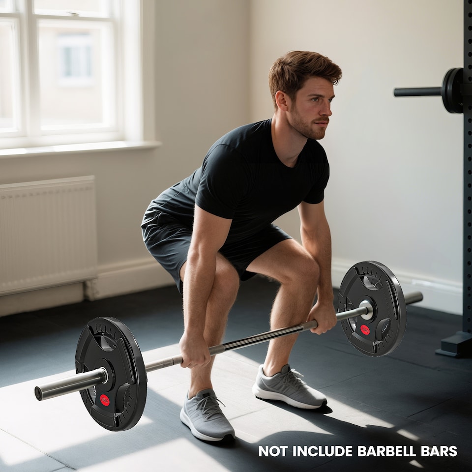 image 1 of SPORTNOW 20kg Olympic Weight Plate, Weight Plate Disc with Tri-Grips