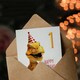 image 3 of T-Rex Dinosaur Party Hat Kids Age 1 Year Old Child Kids 1st Birthday Card