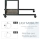 image 6 of HOMCOM C-Shaped Mobile Sofa Bed Side Table Adjust Height 3-Tier Cart w/ Brake