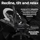 image 3 of Black Massage Leather Gaming Chair with Footrest