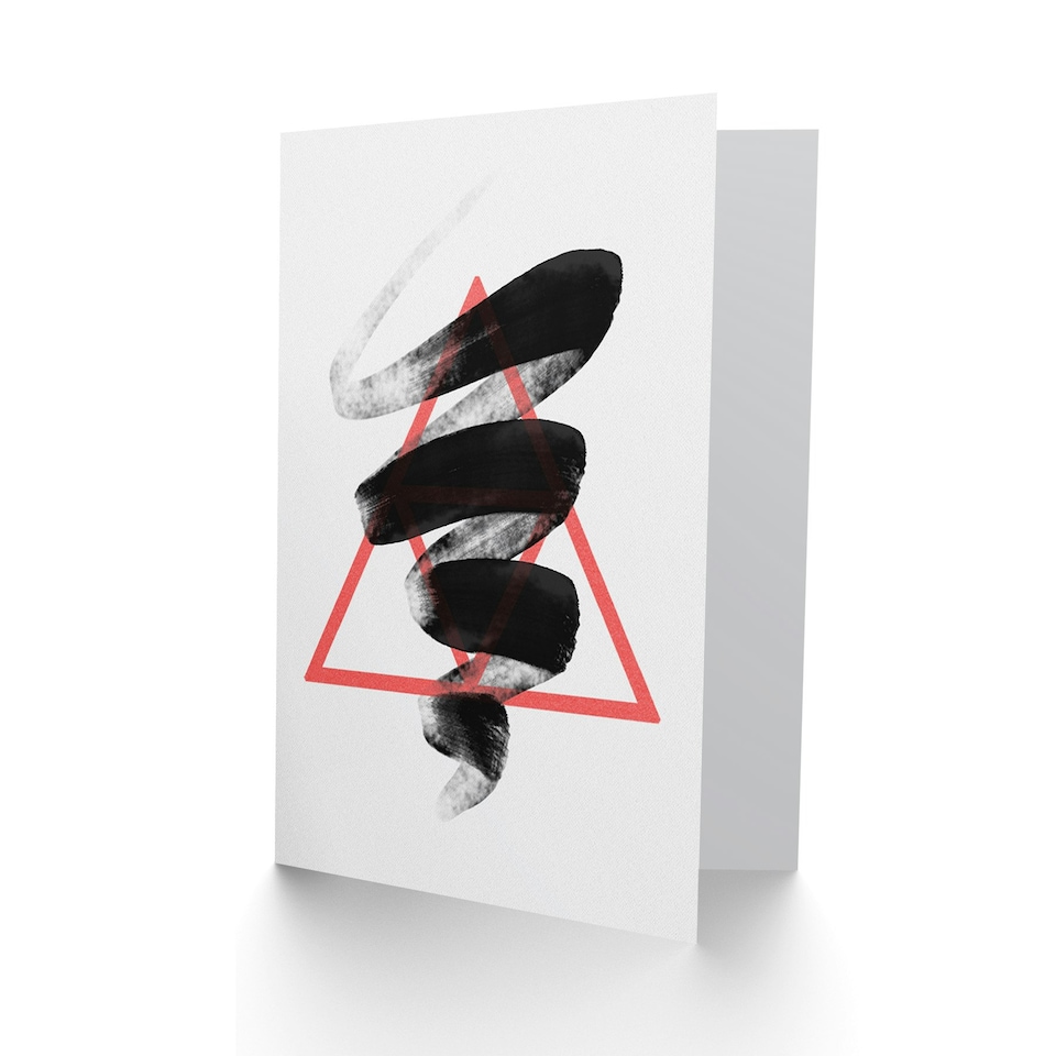 image 1 of Abstract Minimalist Brush Stroke Geometric Art Card