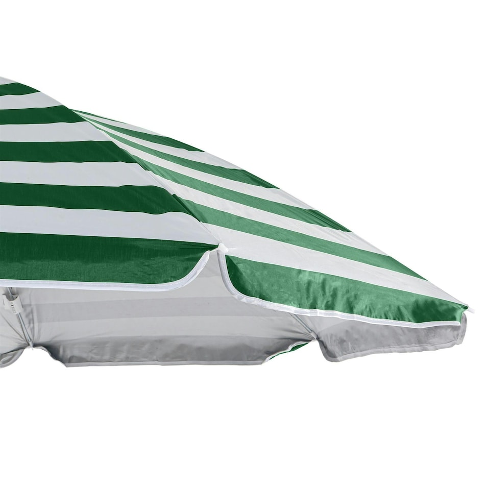 image 1 of Harbour Housewares Metal Beach Parasol - 1.8m  - Green Stripe Multi