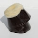 image 1 of Rhinegold Sheepskin Trim Patent Overreach Boot Brown | Colour: Brown/Natural
Size: X-Large