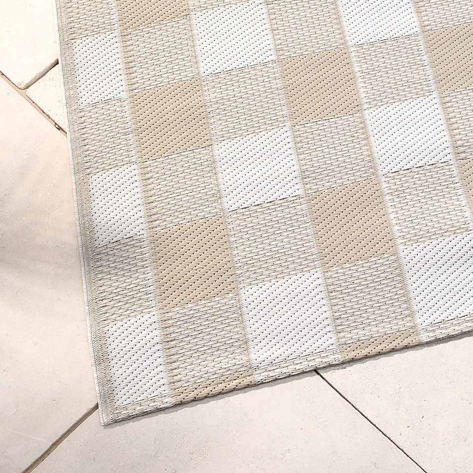 image 1 of D & D Gingham Outdoor Rug Natural