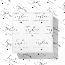 Personalised Milestone Classy Birthday Wrapping Paper | White | 1
