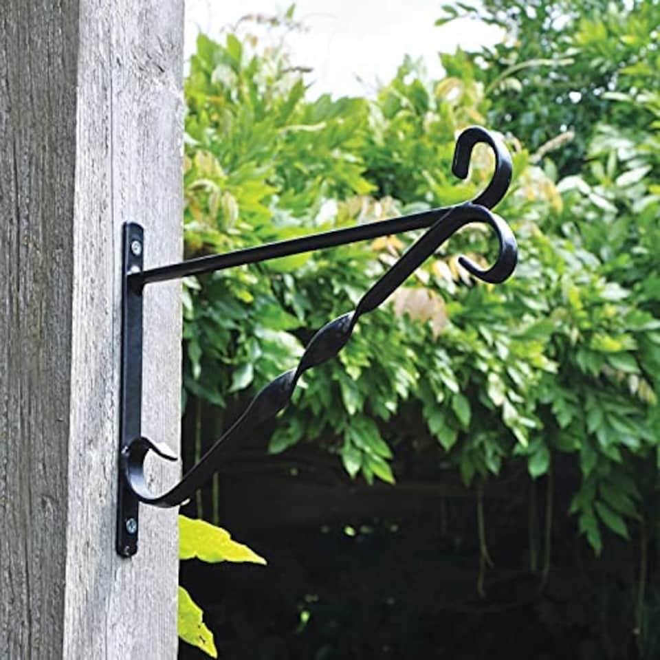 image 1 of Marco Paul Black Steel Hanging Basket Bracket Black
