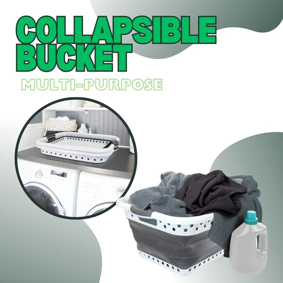 image 1 of Marco Paul Collapsible Laundry Basket Folding Pop Up Washing Bin Clothes Storage White